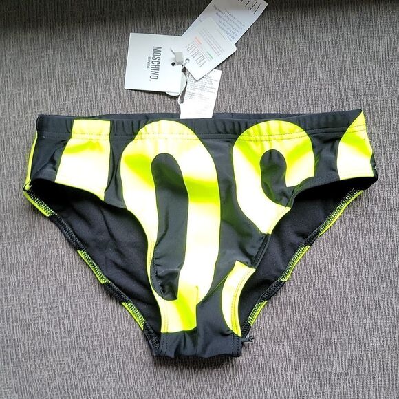 Moschino Men's Neon Yellow Swim Beach Bikini Briefs Bottom size XSMALL - Picture 1 of 16